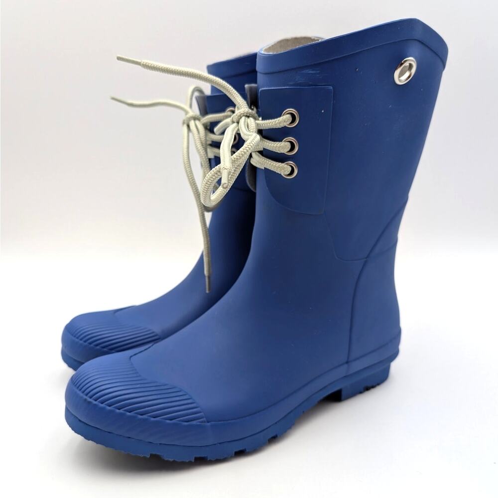 Nomad Kelly B Lace-Up Waterproof Rain Boots Women's Blue Size US9 EU39.5